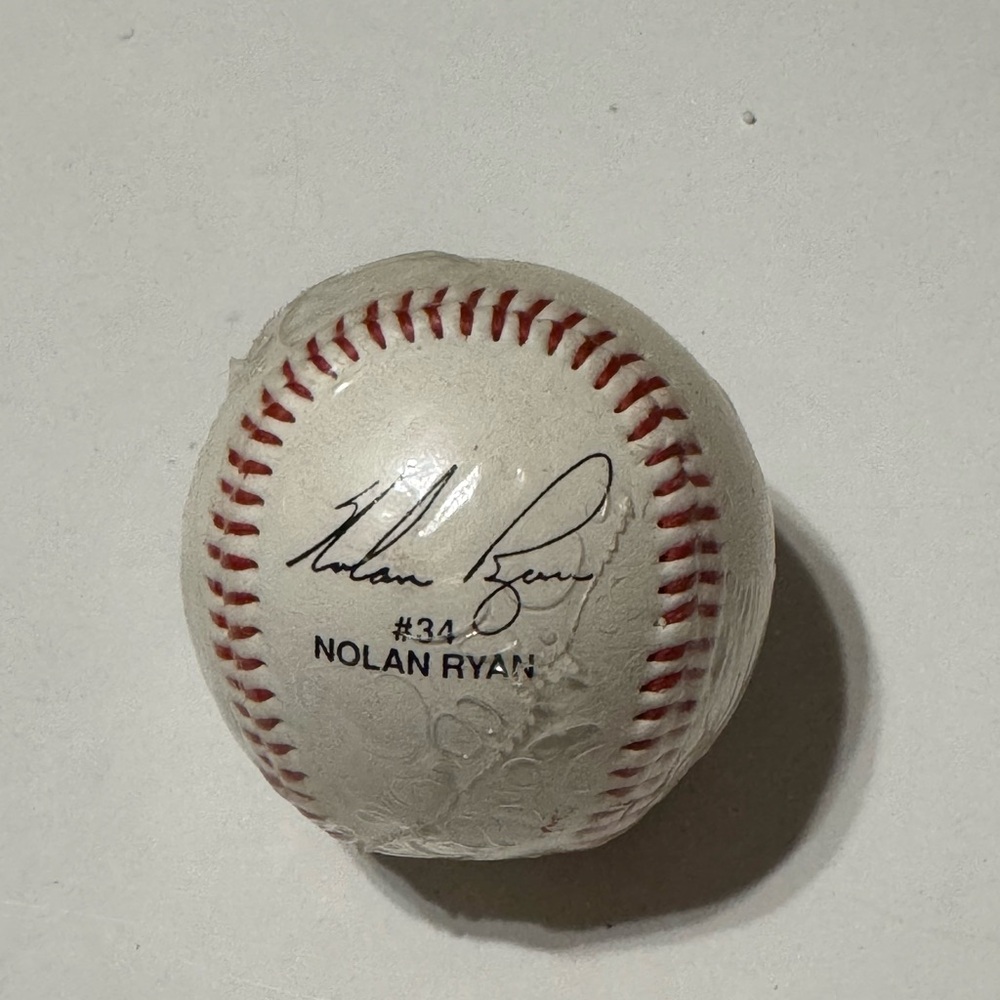 Nolan Ryan Autographed Baseball - White and Red